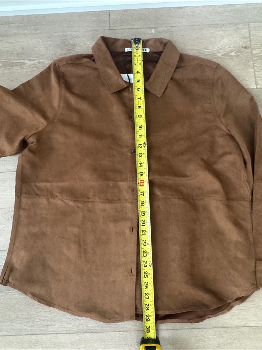 NWT- Women's Brown Suede Button-Front Faux Suede Jacket/Blouse/Button down shirt - Picture 12 of 15